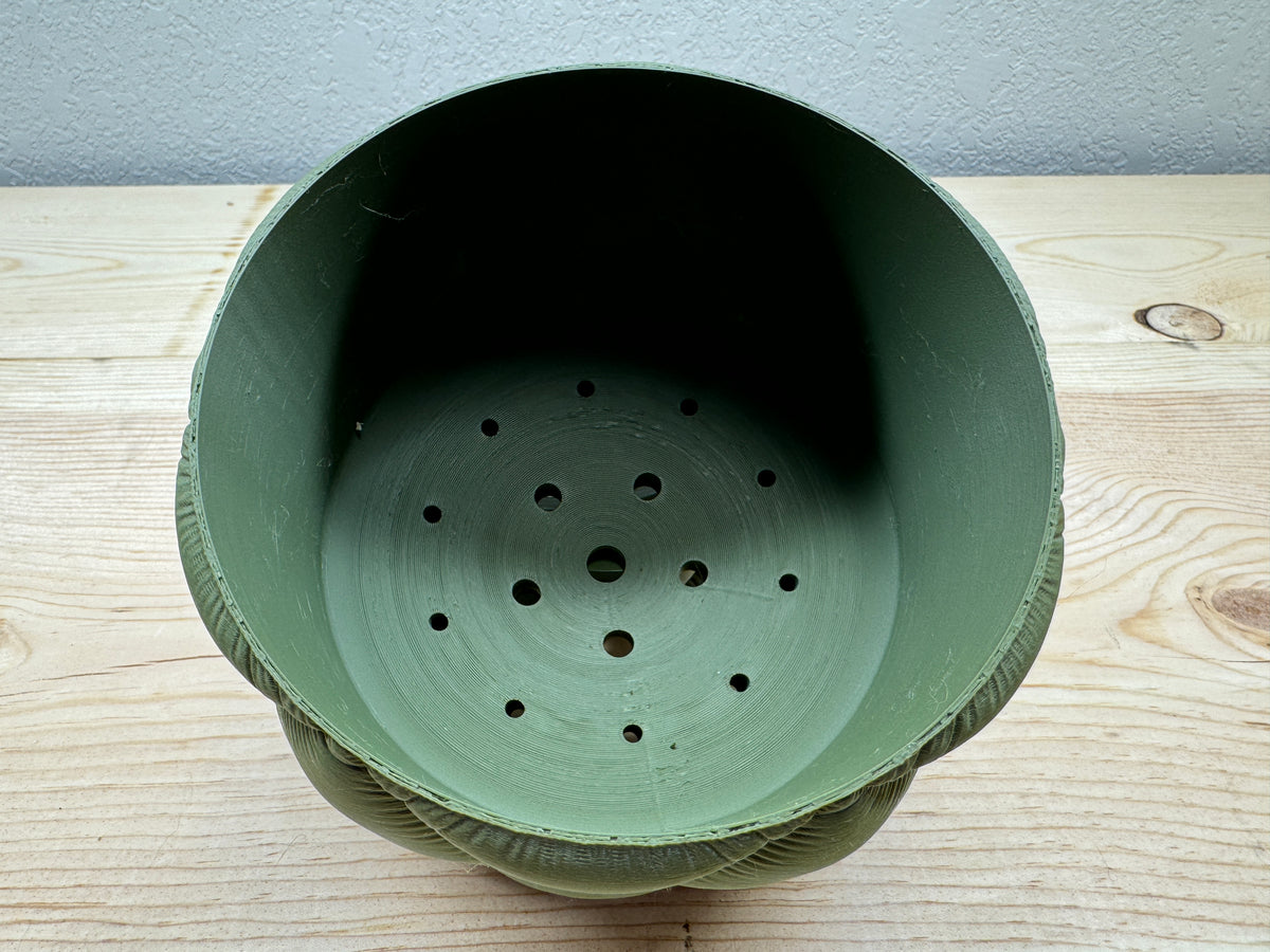 4.5 "Balloon Cloth Textured Flowerpot with drip tray