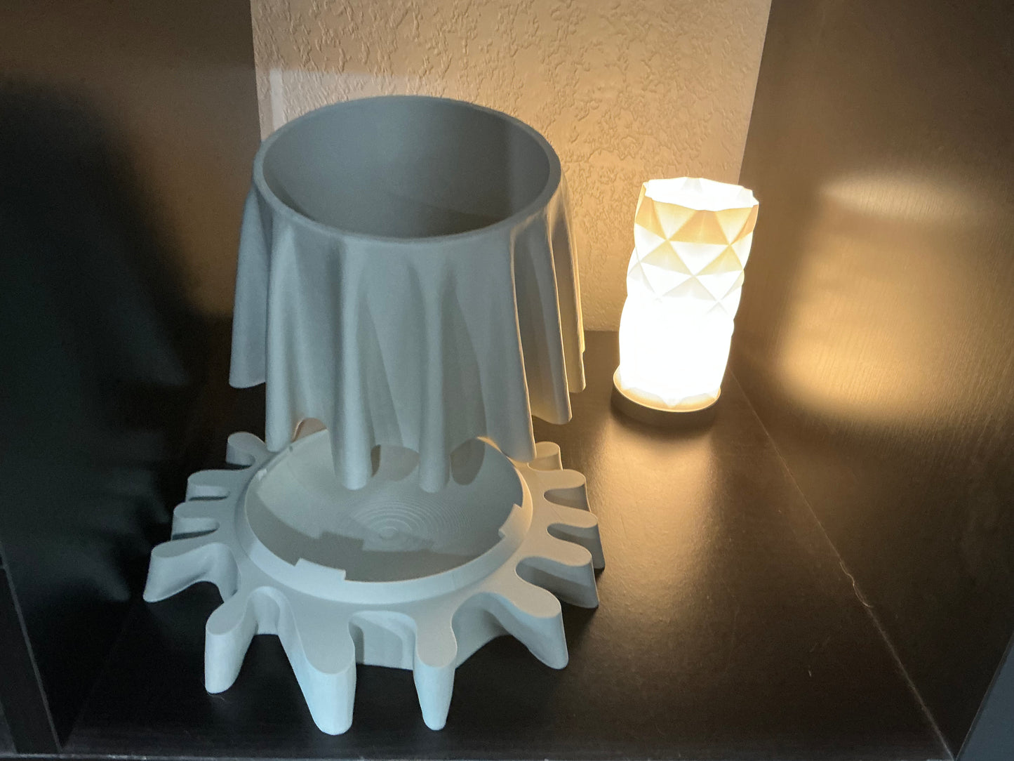 5” cloth like planter with drip tray